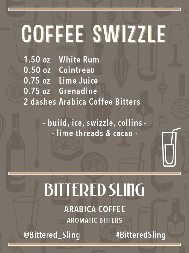 Coffee Swizzle Recipe. Recipes available in PDF form also.