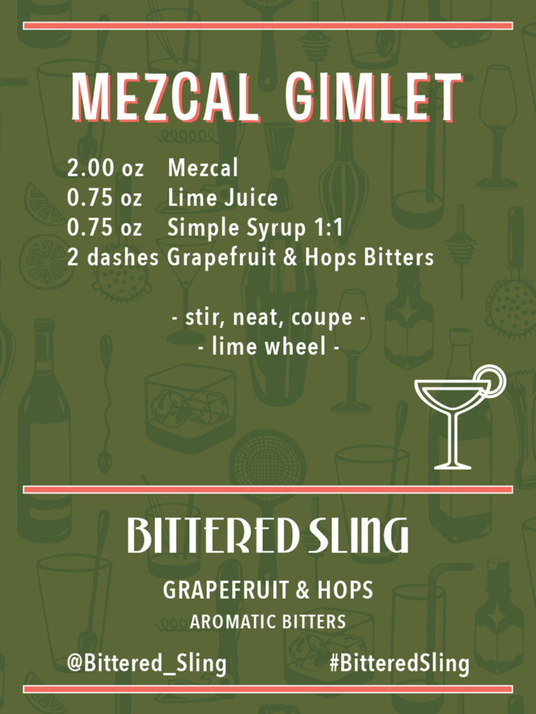 Mezcal Gimlet Recipe. Recipes available in PDF form also.