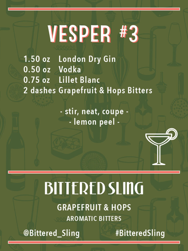 Vesper #3 Recipe. Recipes available in PDF form also.