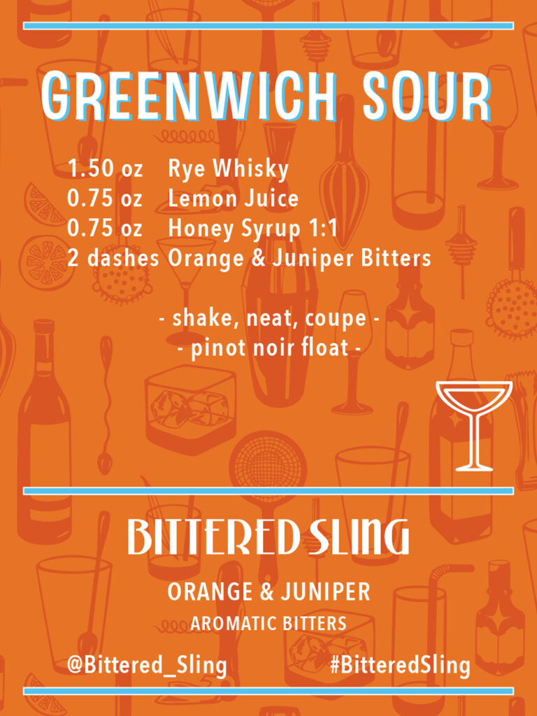 Greenwich Sour Recipe. Recipes available in PDF form also.