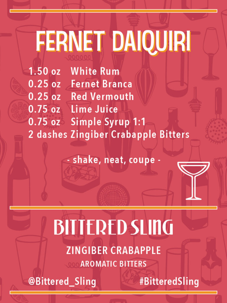 Fernet Daiquiri Recipe. Recipes available in PDF form also.